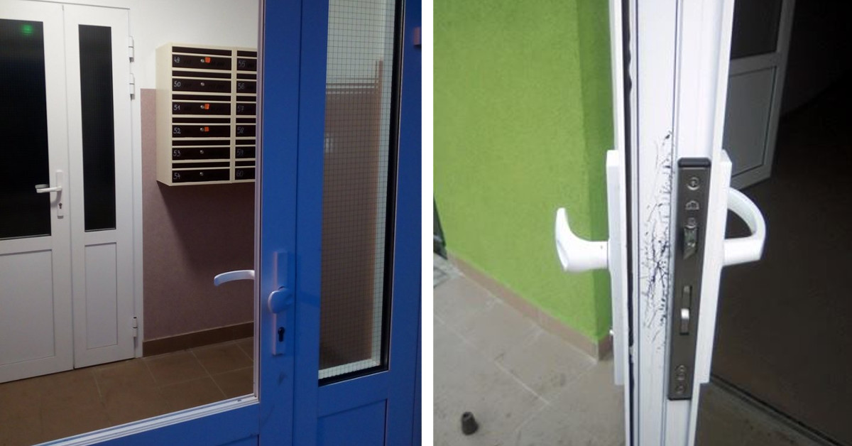 Akt wandalizmu w nowym bloku przy ul. Targowej [ZDJĘCIA]