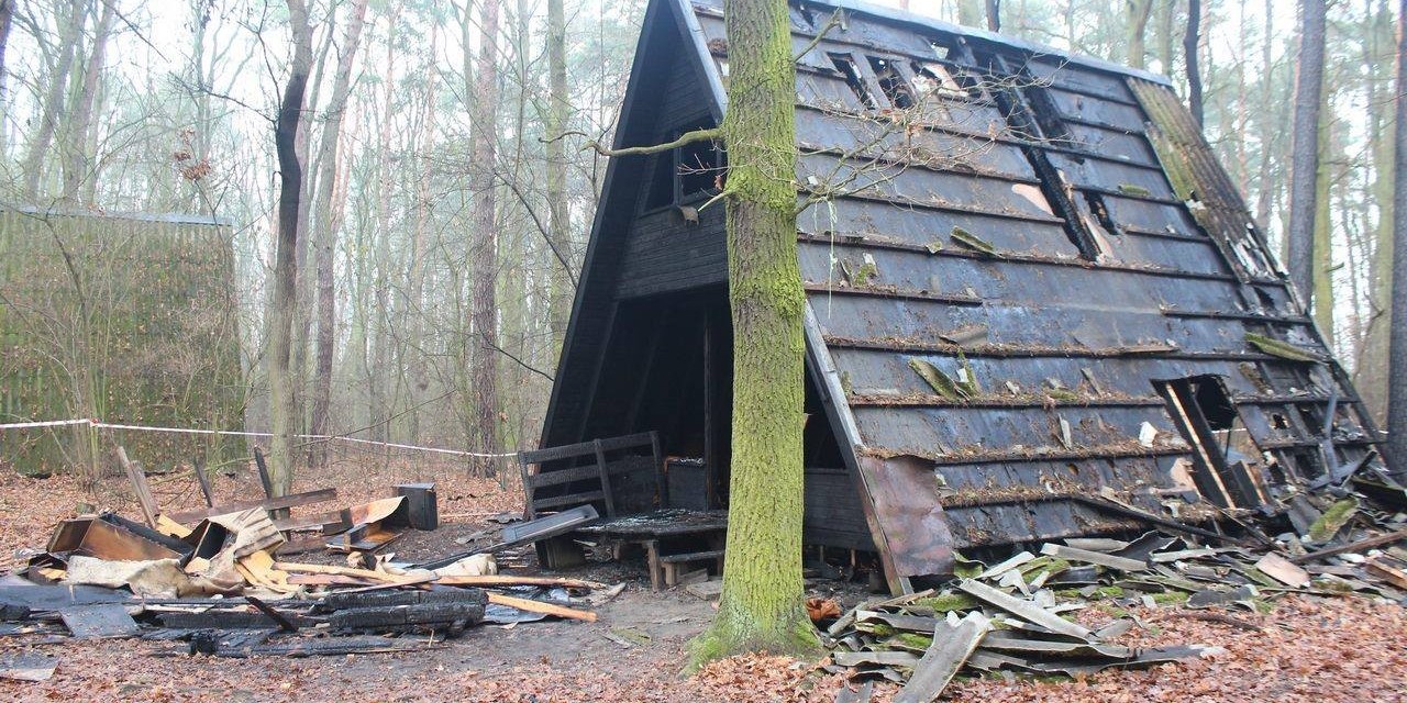 Spłonęły domki letniskowe w Miałkówku. Policja podejrzewa podpalenie [ZDJĘCIA]