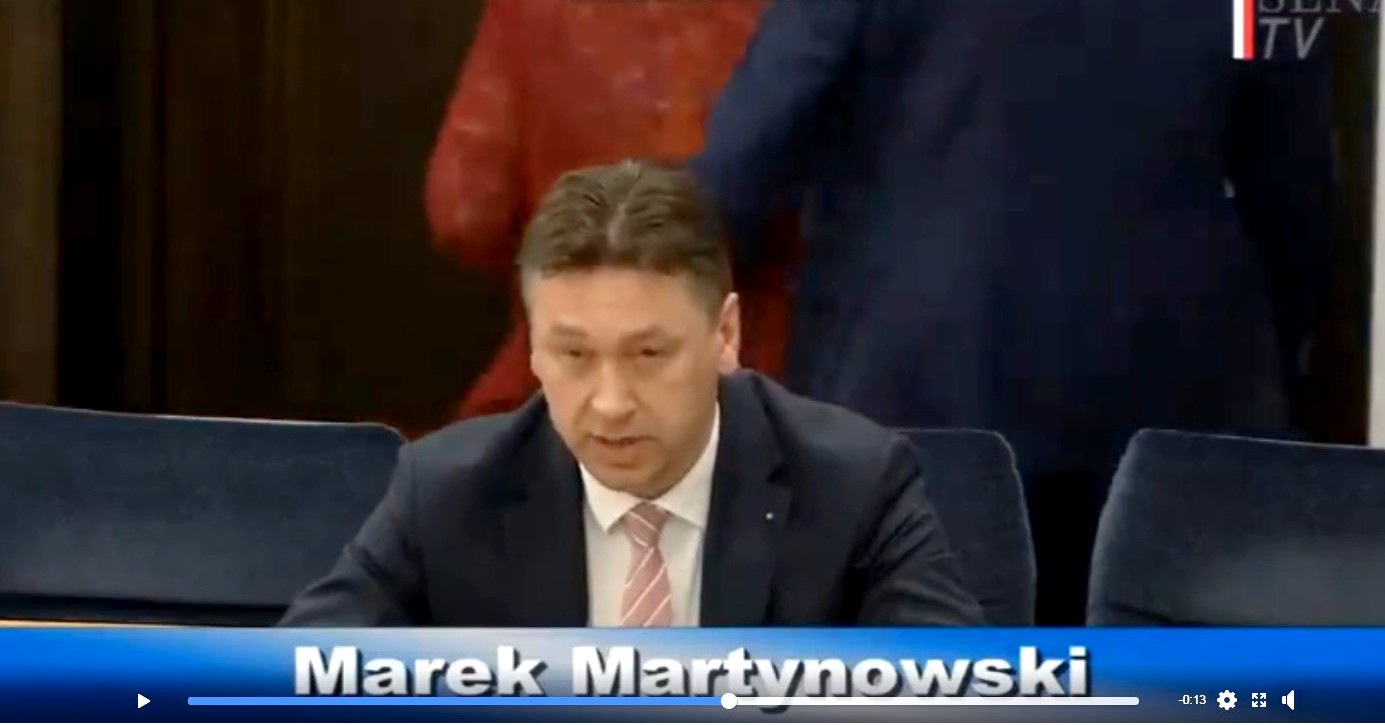 Senator Marek Martynowski: wychodzimy i nie będziemy głosować [VIDEO]