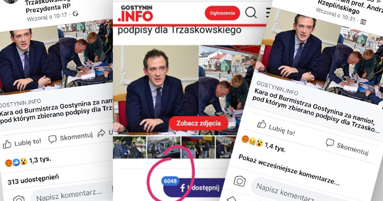 Opłata od Burmistrza Gostynina Pawła Kalinowskiego (PIS) za namiot. Reakcje internautów