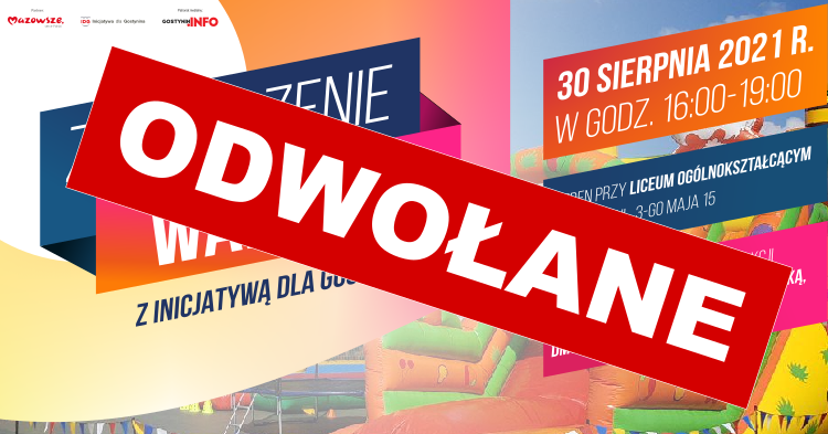 Deszcz pokrzyżował plany. Dzisiejsze "Zakończenie Wakacji z Inicjatywą" odwołane