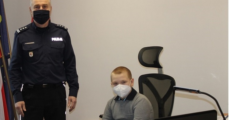 11-letni Natanek odwiedził gostynińską Komendę Policji