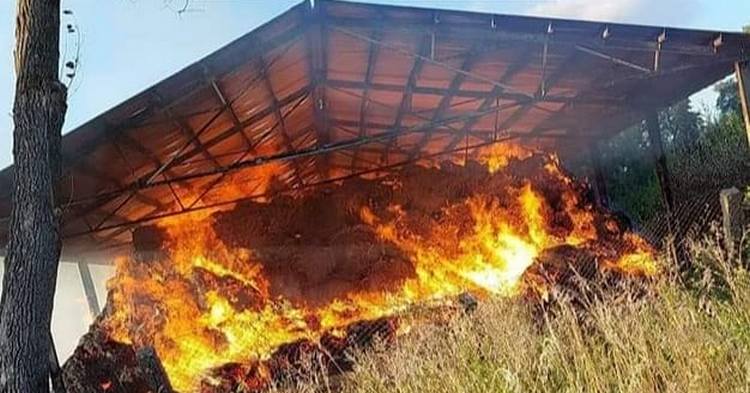 Podziękowania dla druhów za pomoc przy gaszeniu pożaru w Łącku