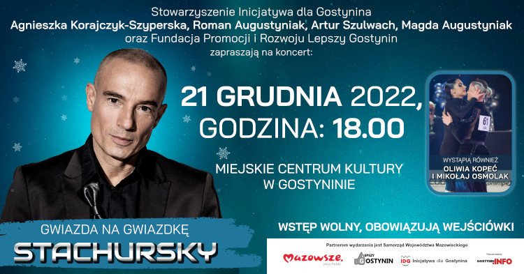 Gwiazda na gwiazdkę. Już w środę w Gostyninie wystąpi Stachurski