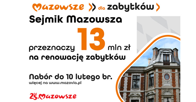 Ruszył nabór do programu „Mazowsze dla zabytków”