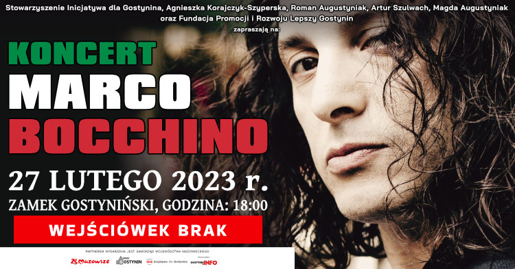 Nie ma już wejściówek na koncert Marco Bocchini