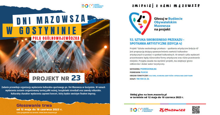 Trwa głosowanie Budżetu Obywatelskiego Mazowsza. Głosy można oddawać na dwa projekty z Gostynina!