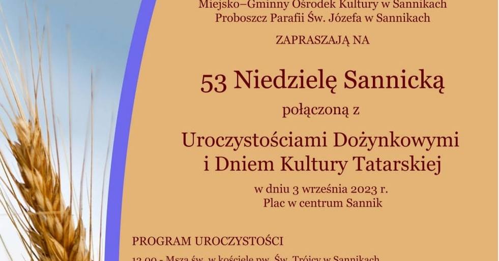 Zaproszenie na 53. Niedzielę Sannicką