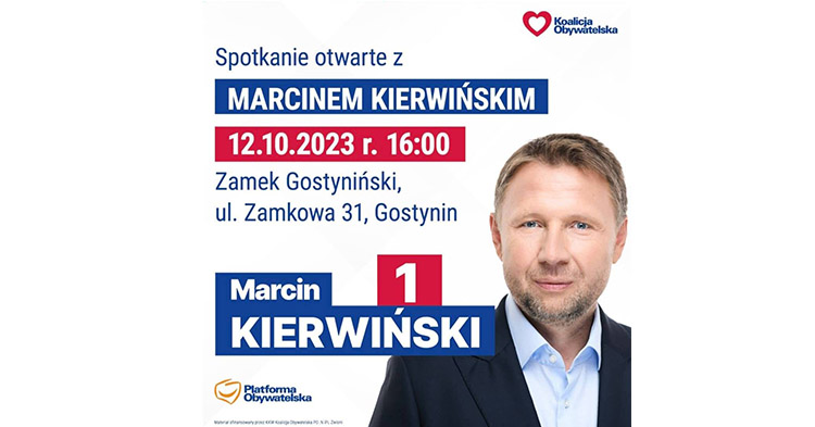 Już jutro spotkanie otwarte z Marcinem Kierwińskim