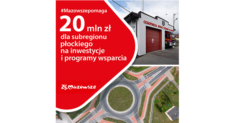 Ponad 20 mln zł dla regionu płockiego