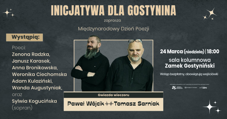 Muzyka i poezja w gostynińskim zamku. Koncert Pawła Wójcika i Tomasza Sarniaka