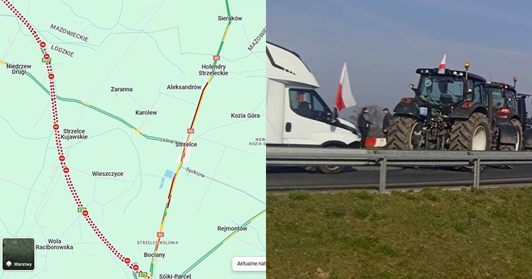 Korek na DK 60 sięga aż do Gostynina