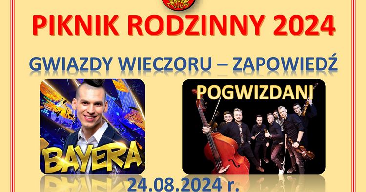 Piknik Rodzinny 2024 w Szczawinie Kościelnym - zaproszenie