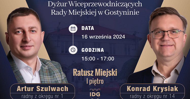 Ratusz otwarty dla Gostyninian. Dyżur radnych 16 września