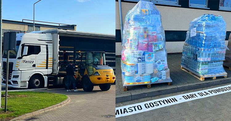 Gostynin solidarny z powodzianami. Transport darów wyruszył na południe Polski [ZDJĘCIA]