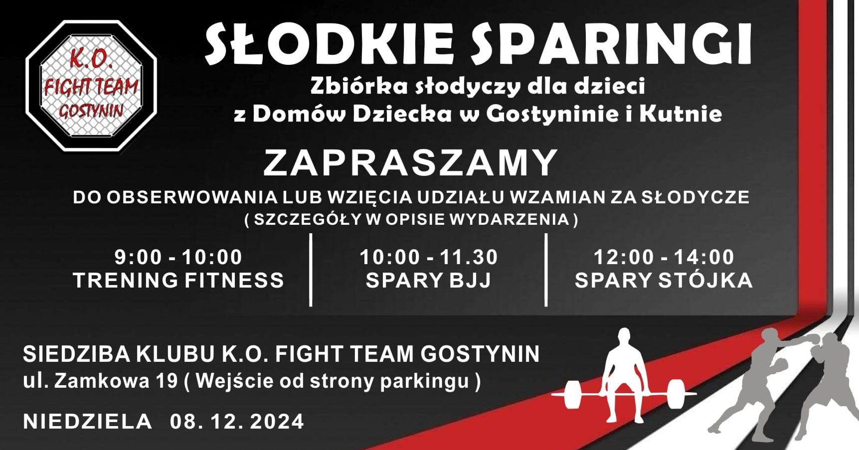 Charytatywne sparingi z KO Fight Team Gostynin: Słodycze zamiast wpisowego