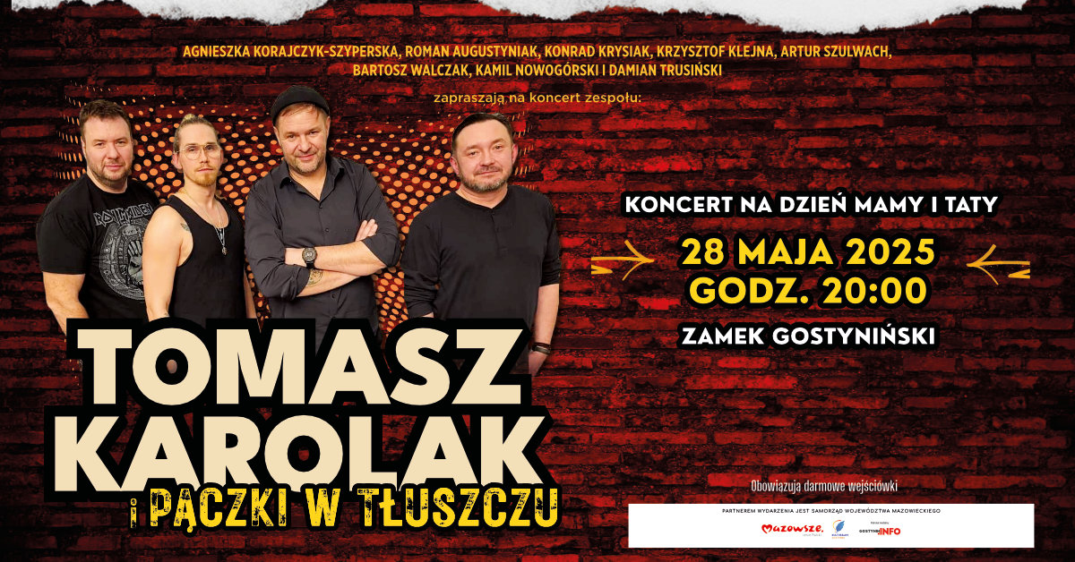 Nie ma już wejściówek na koncert Tomasza Karolaka i Pączków w Tłuszczu