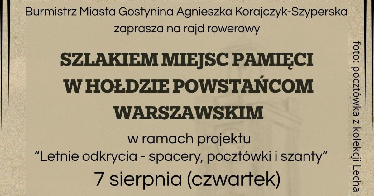 7 sierpnia - zapraszamy na rajd rowerowy