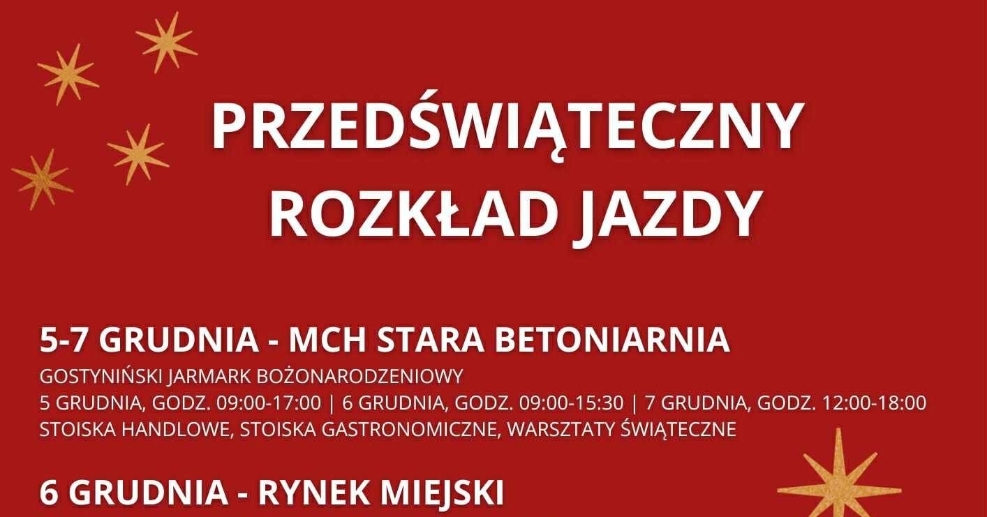 Przedświąteczny rozkład jazdy