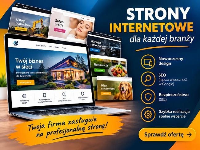 Strona dla firmy transportowej od 590 zł plus voucher 140 zł