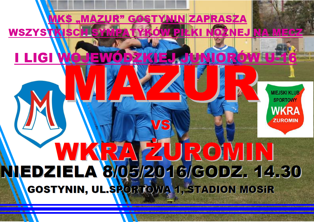 Mazur U-16 podejmie Wkrę Żuromin