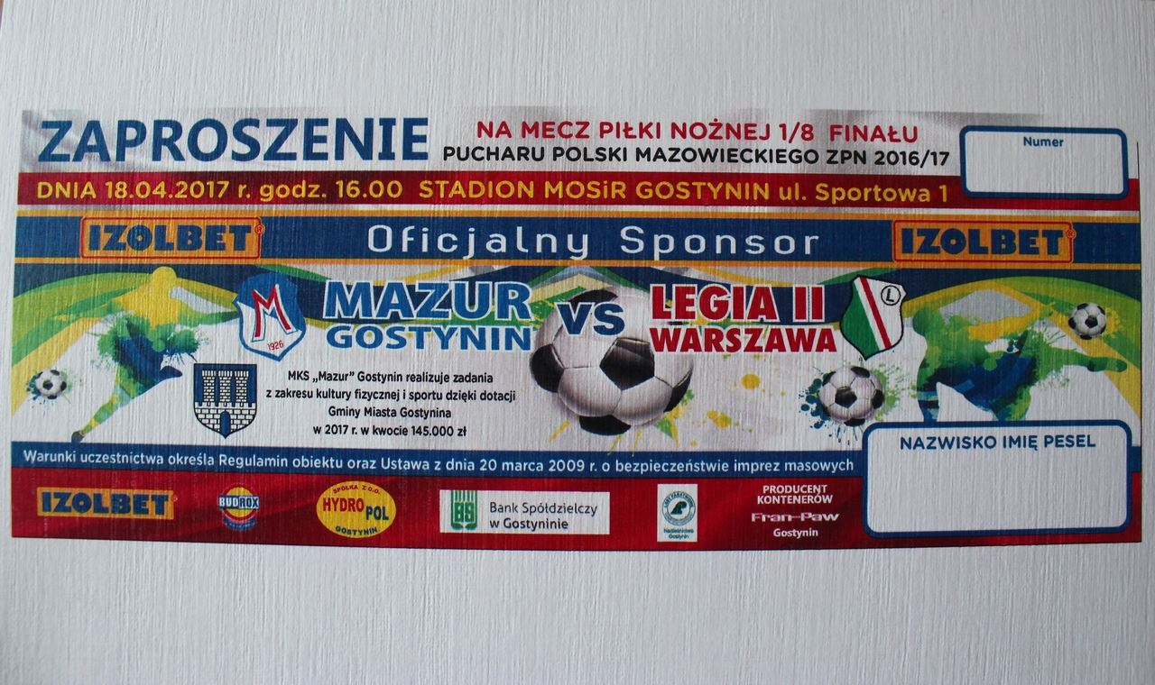 W piątek dodatkowy termin wydawania zaproszeń na mecz z Legią II