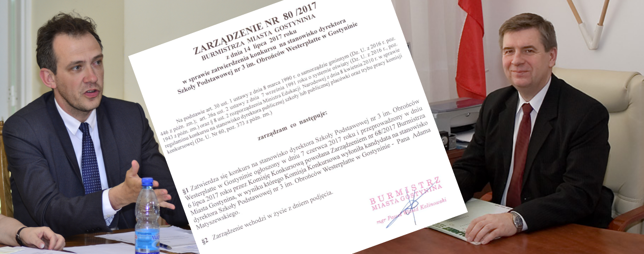 Burmistrz już zdecydował. Oficjalnie: Dyrektorem SP3 Adam Matyszewski